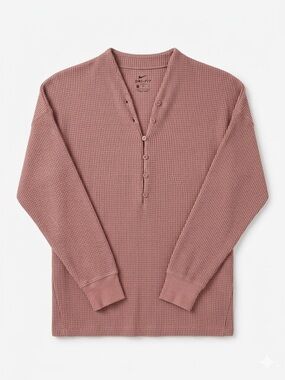 Nike Dri-Fit Mauve Waffle Knit Henley Activewear S